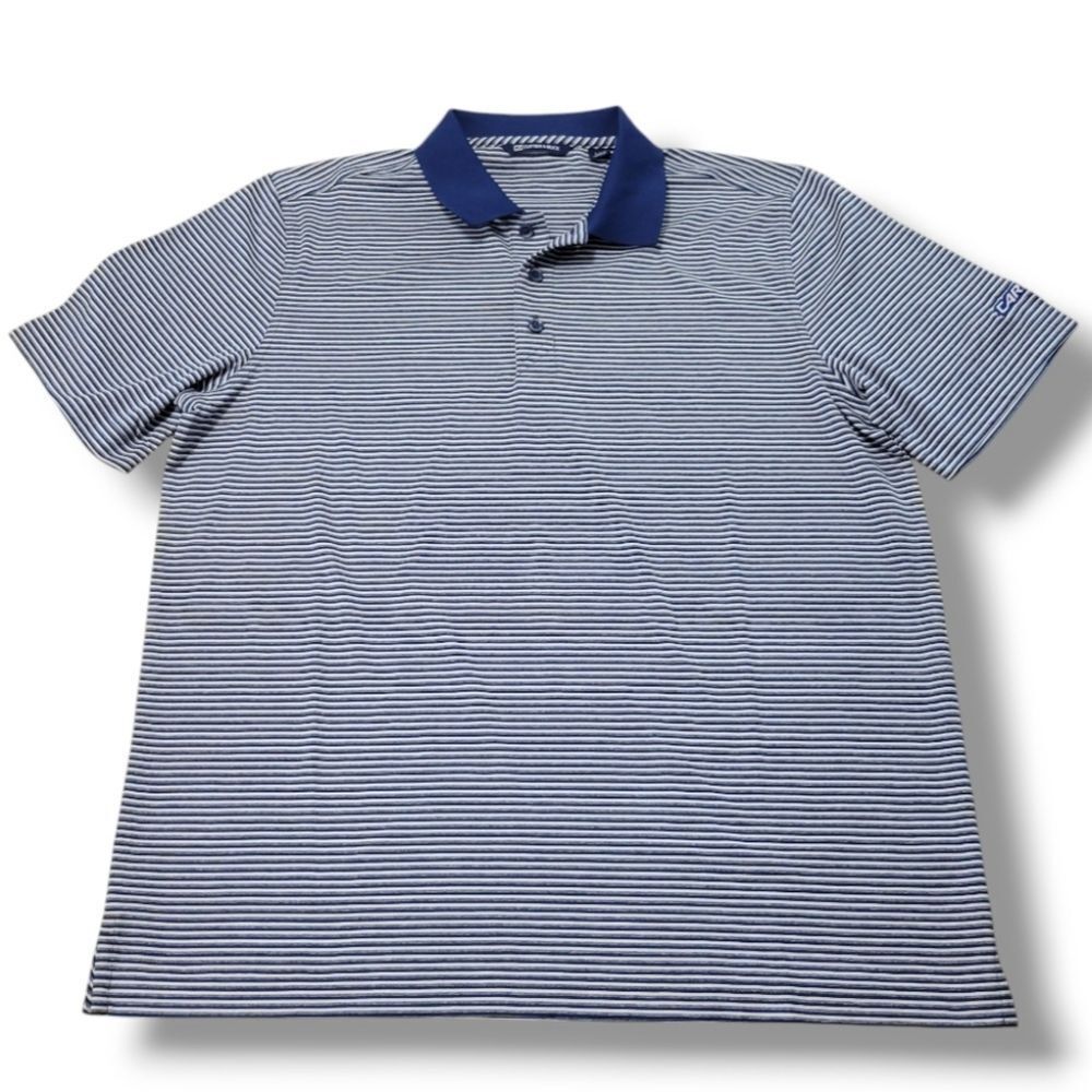 Cutter & Buck Shirt Size Large L Men's Polo Shirt Performance Golf Shirt Striped